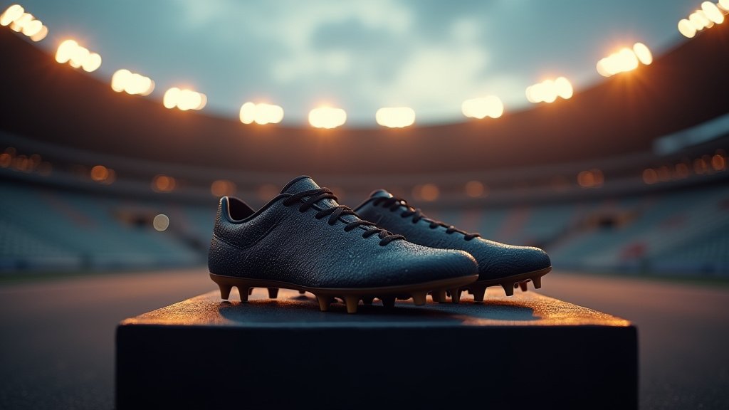 Cinematic wide-angle shot of a running track at dusk, symbolizing the determination and potential of young athletes like Tianna Springer and Malachi Austin.